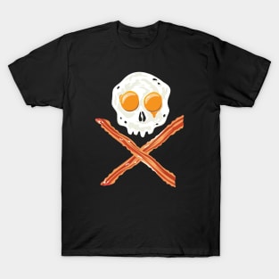 Bacon and Eggs Skull and Cross Bones T-Shirt